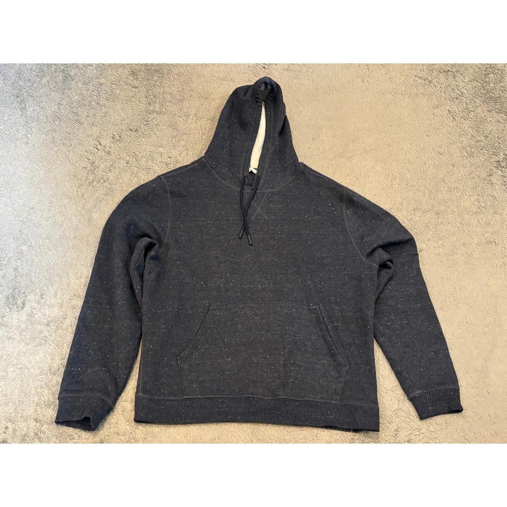 DSG Mens Hoodie Pullover Navy Blue Marled Fleece Sweatshirt Size L RN104141